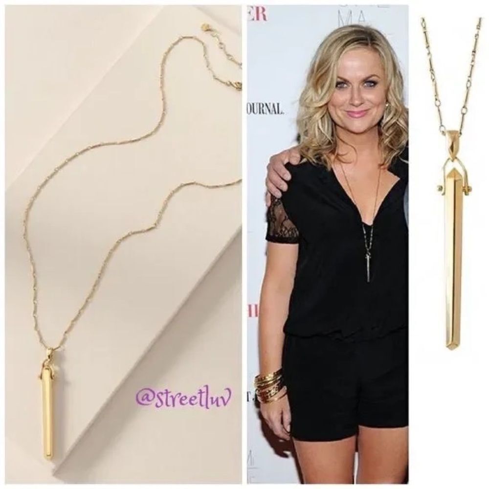 stella & dot ~ gold rebel pendant necklace ~ celebrity classic fave